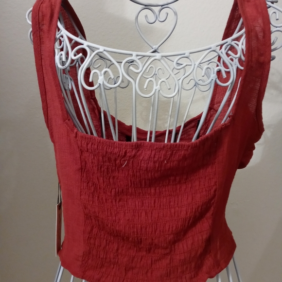 Liberty Love Terracotta Rouched Tube Top.Women's Size Medium - Color: Burgundy - Picture 3 of 4